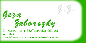 geza zaborszky business card